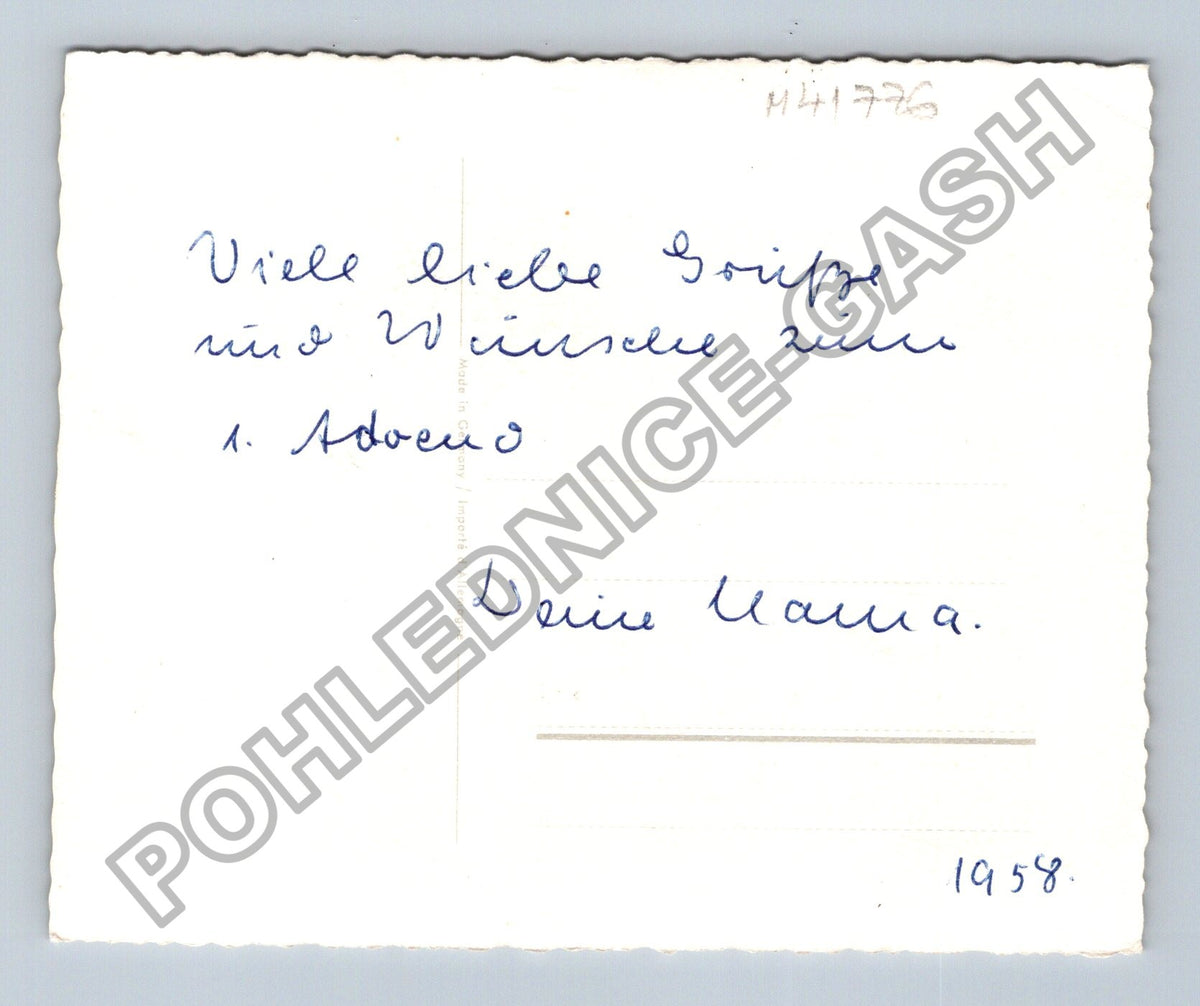Pohlednice Andělé v zimní krajině ve sněhu 1958 (M41776)
