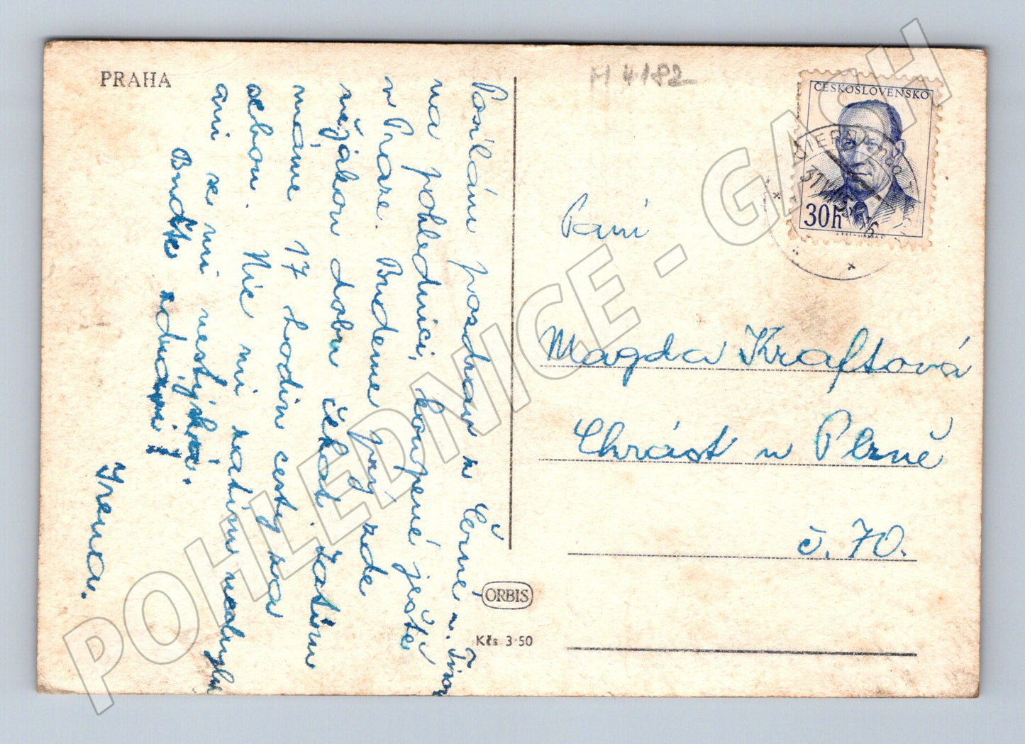 Pohlednice Praha Karlův most a Hradčany starý motiv (M4182)