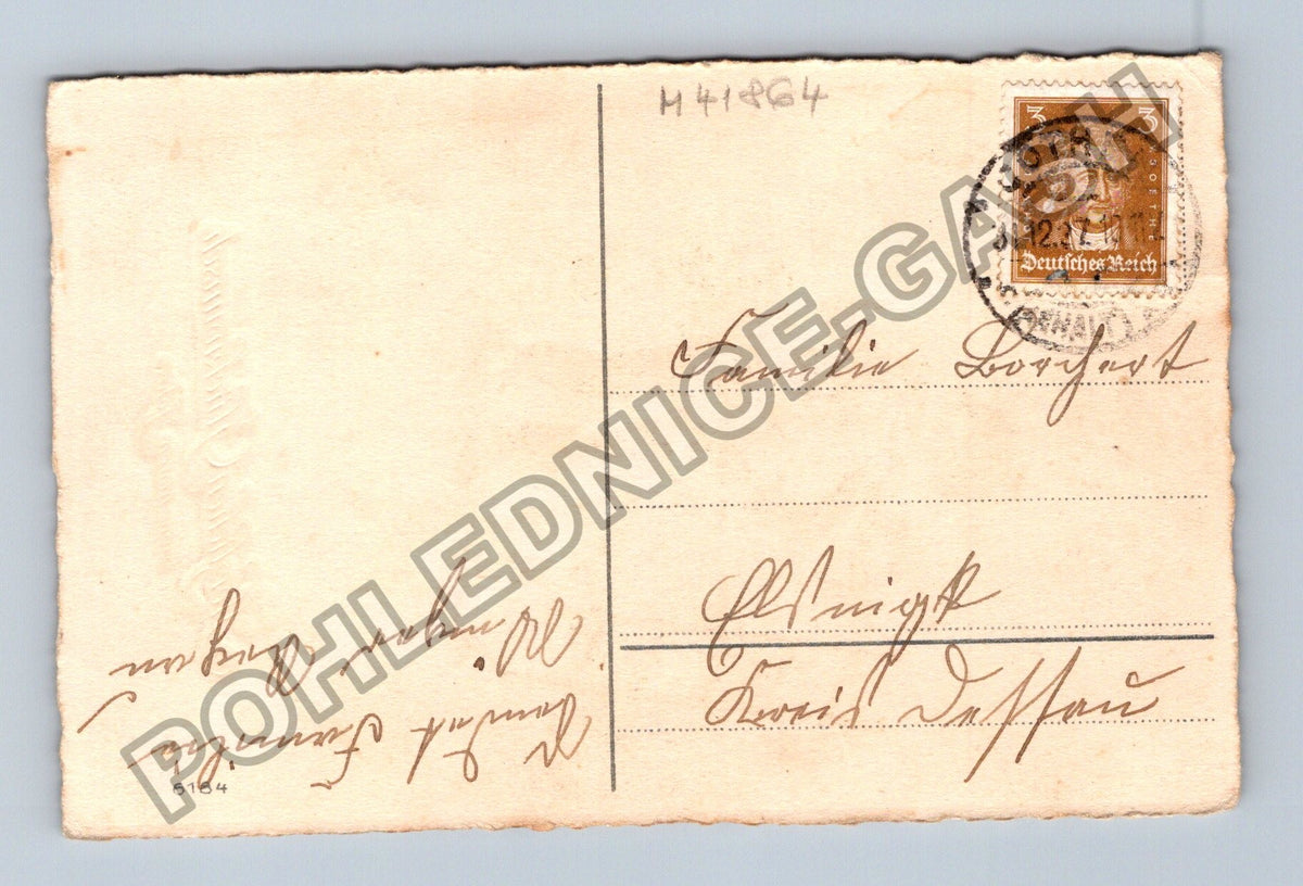 Pohlednice Německo Kominík prasátka čtyřlístek Nový rok (M41864)