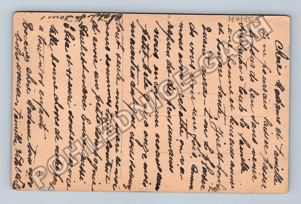 Pohlednice Francie Novoroční přání krajina dům stromy (M41865)