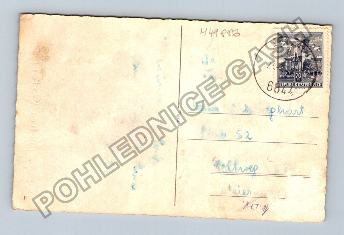Pohlednice Rakousko Velikonoce zajíc kuřátka (M41886)
