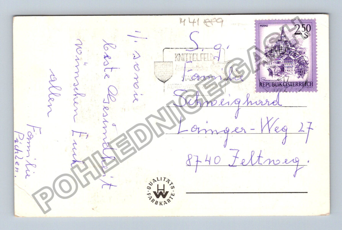 Pohlednice Rakousko Velikonoce kuřátka domeček (M41889)