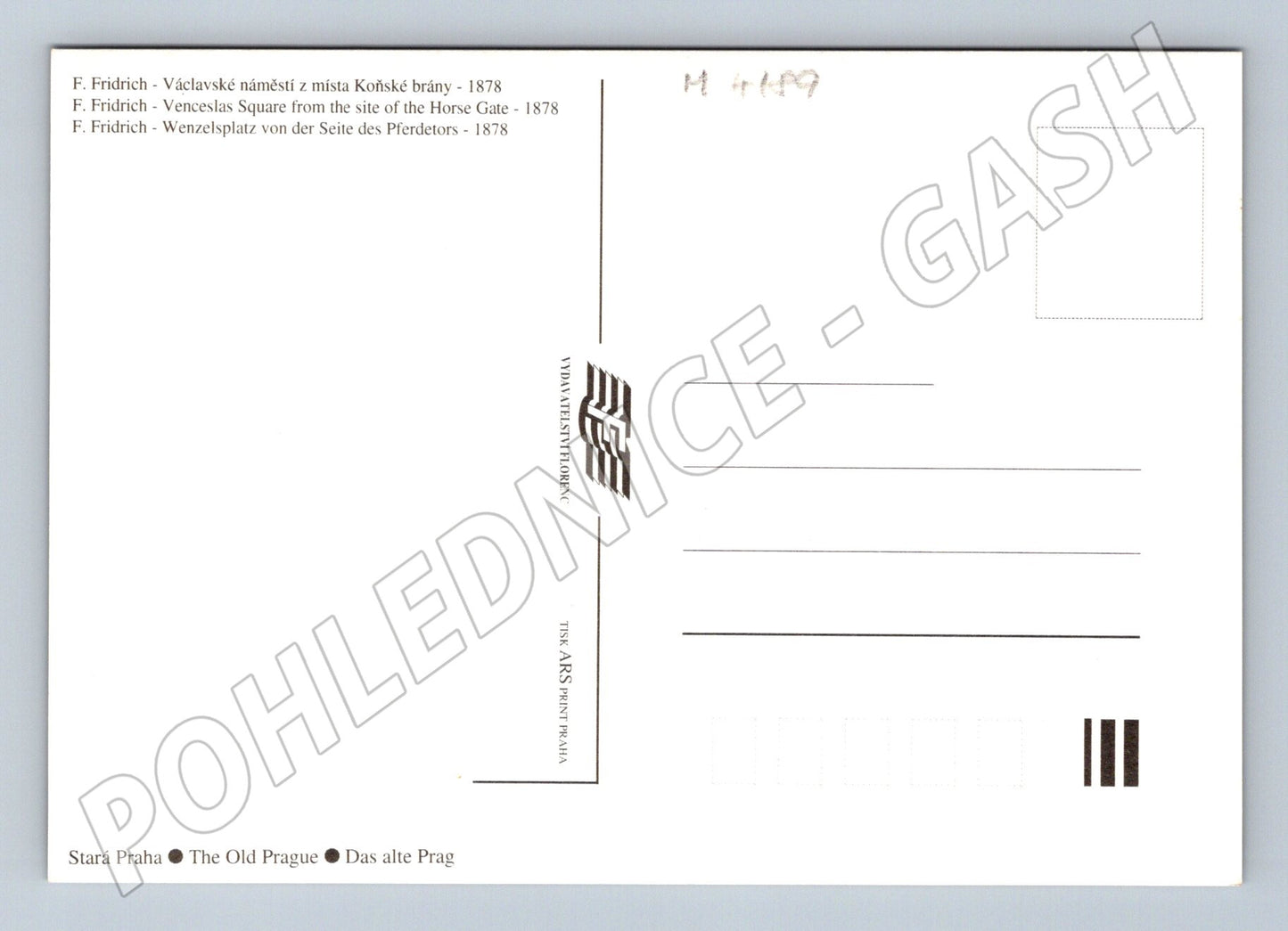 Pohlednice Praha Václavské náměstí 1878 Fridrich (M4189)