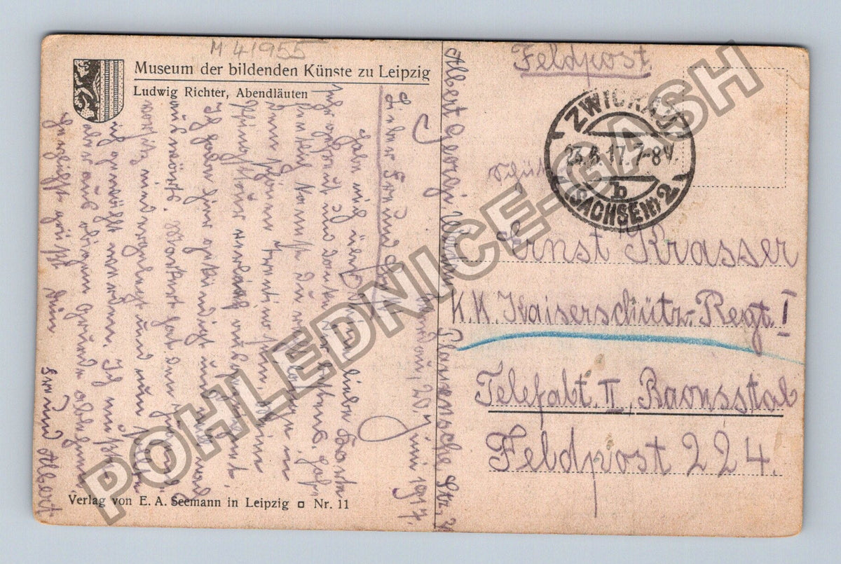 Pohlednice Německo Ludwig Richter Abendläuten 1917 (M41955)