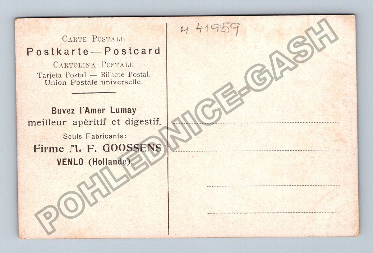 Pohlednice Holandsko venkovská krajina s postavami (M41959)