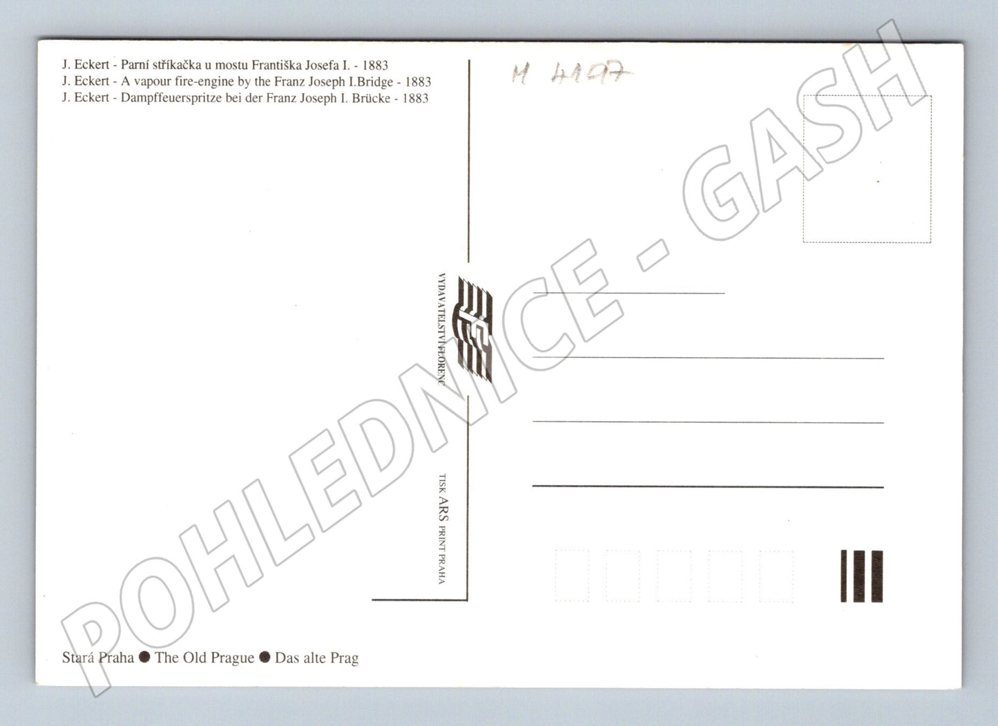 Pohlednice Praha parní stříkačka most Františka I (M4197)