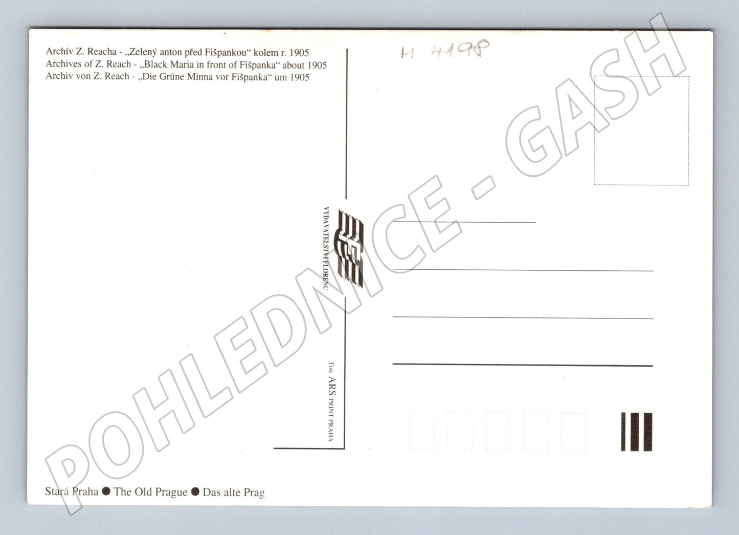 Postcard Prague prison carriage old motif (M4198)