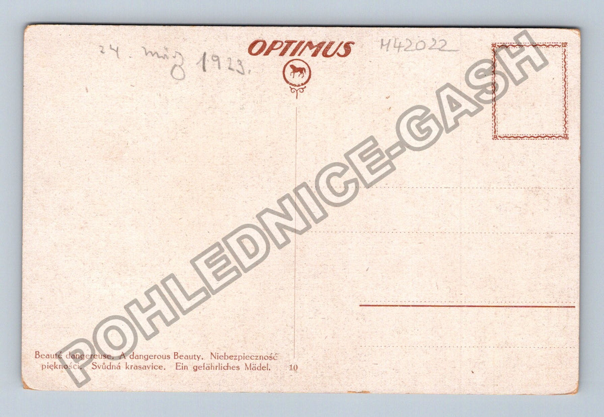 Pohlednice T Joh Adolf Ležící žena Optimus 1923 (M42022)