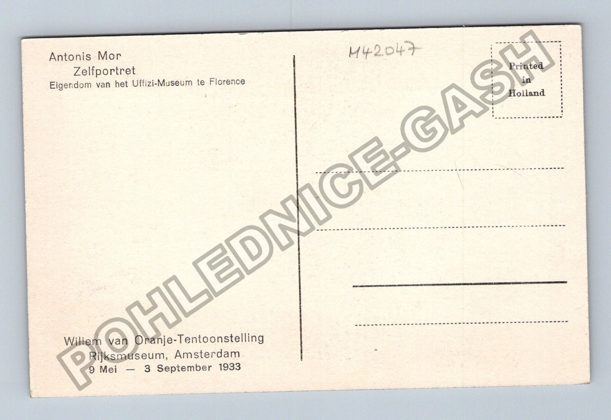 Pohlednice Holandsko Antonis Mor Autoportrét 1933 (M42047)