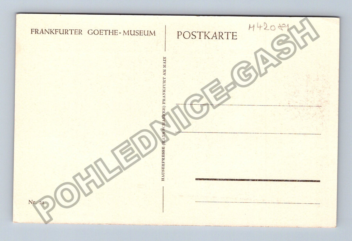 Pohlednice Goethe 1826 J J Schmelter Frankfurt (M42081)
