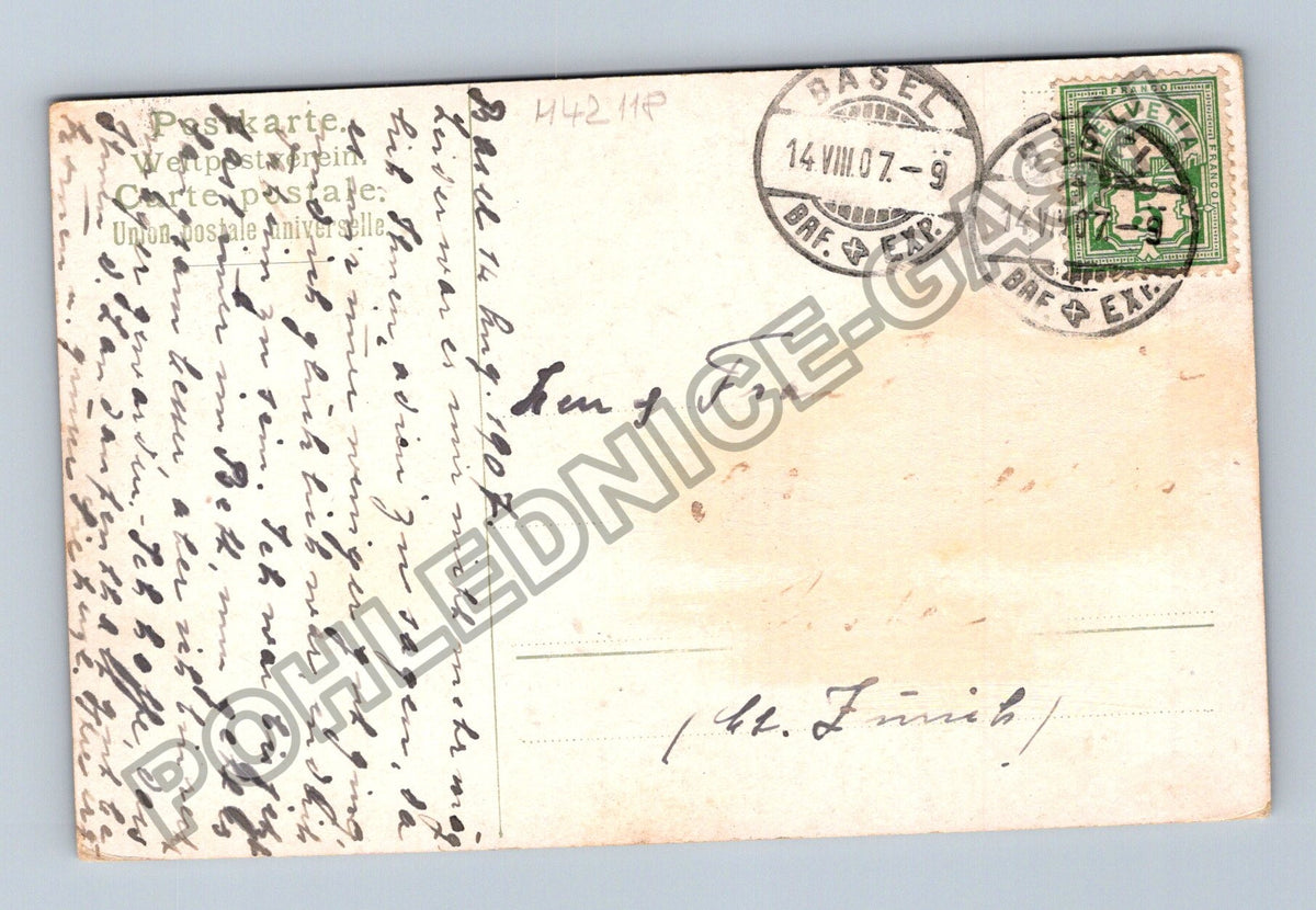 Pohlednice Švýcarsko Basel chalupa u jezera 1907 (M42118)