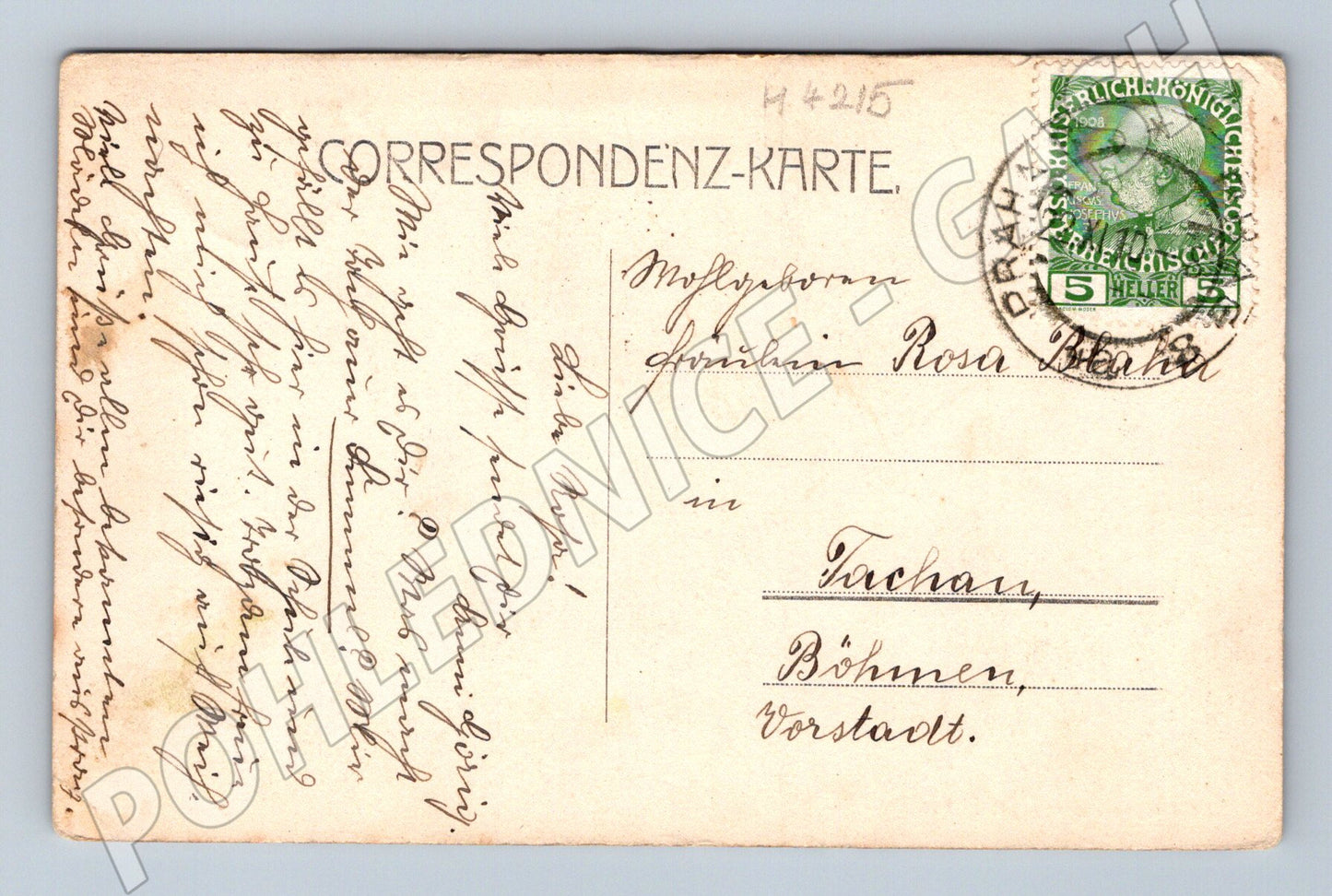 Pohlednice Praha Hradčany 1908 historický motiv (M4215)