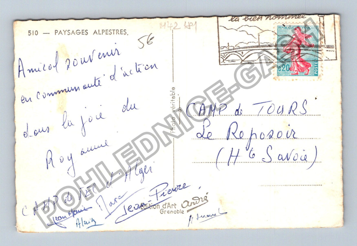 Pohlednice Francie Alpy horské kozy Camp de Tours (M42181)