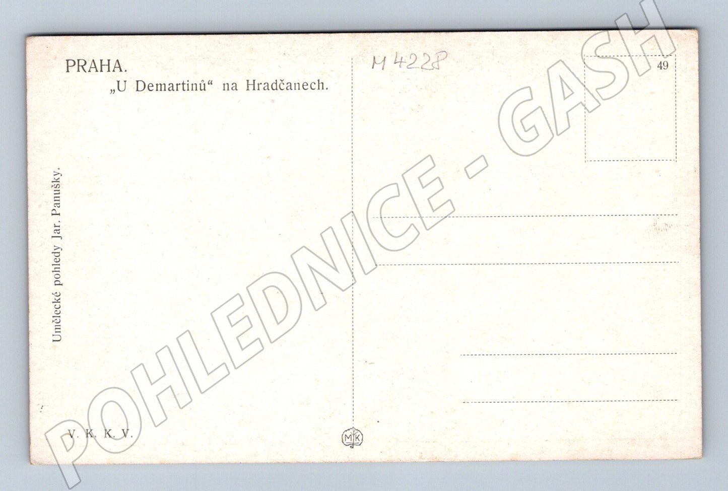 Pohlednice Praha Hradčany U Demartinů Panuska (M4228)