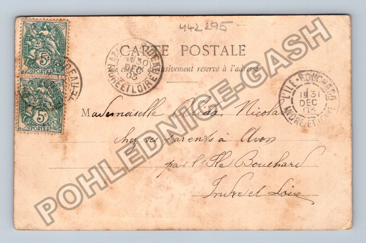 Pohlednice Francie Novoroční 1904 dívka (M42295)