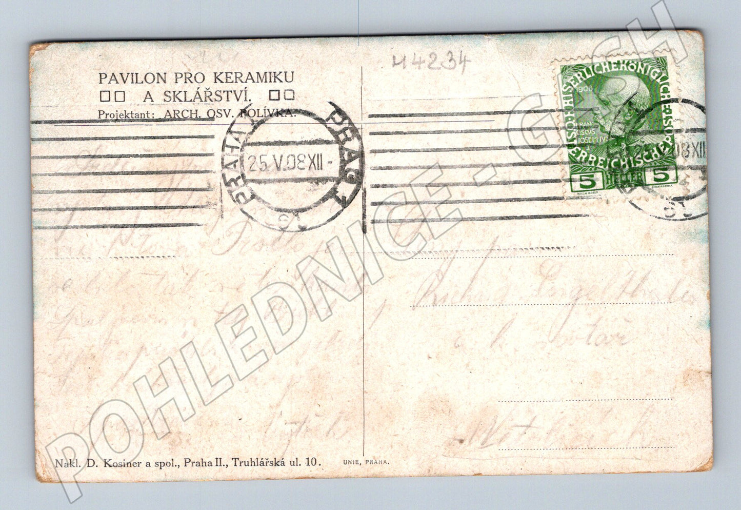 Pohlednice Praha Jubilejní výstava 1908 pavilon (M4234)