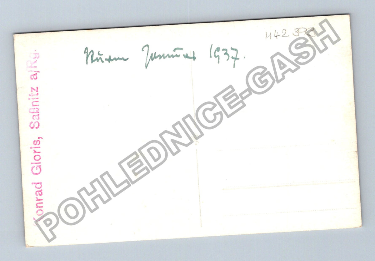 Pohlednice Německo Rügen Sassnitz přístav bouře 1937 (M42393)