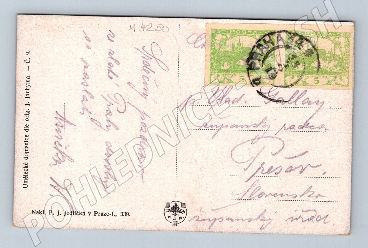 Pohlednice Praha panorama Hradčan a Karlův most (M4250)