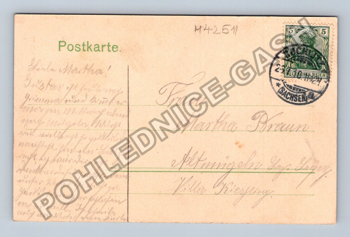 Pohlednice Rochlitz Blick nach dem Schloss 1904 (M42511)