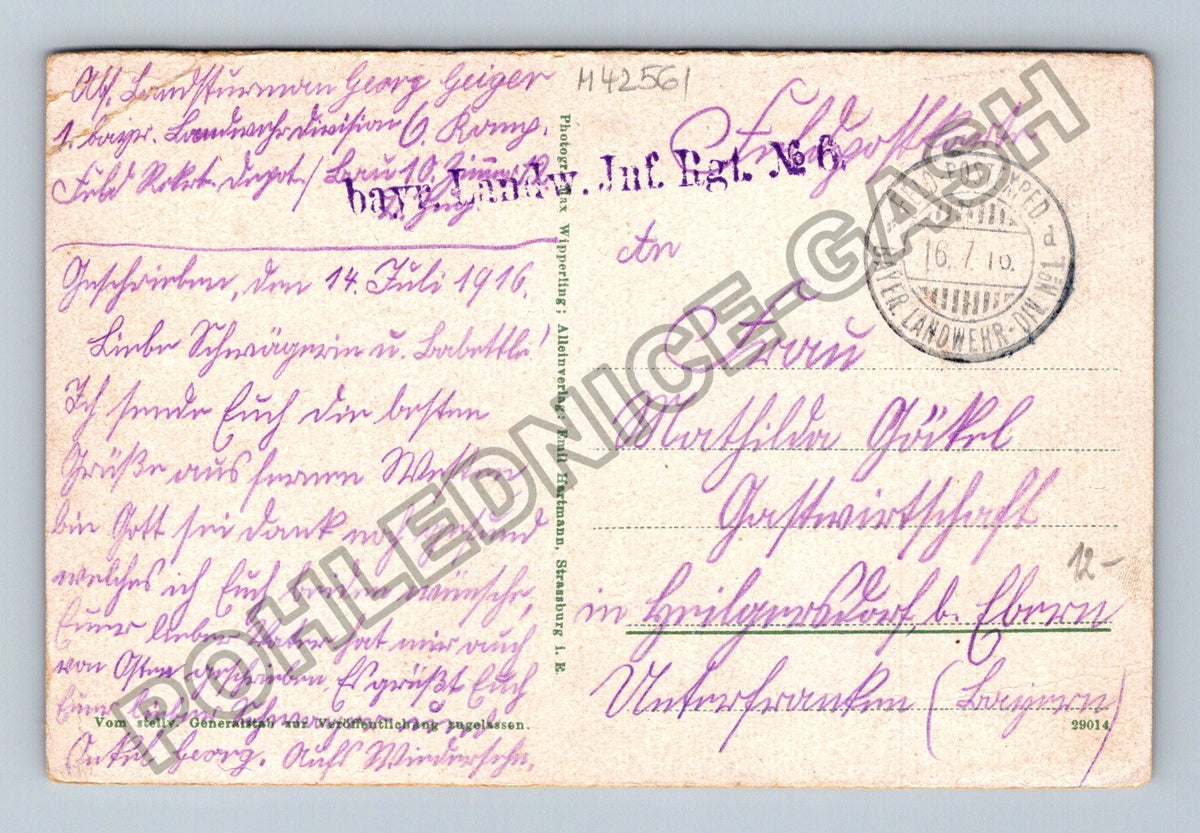 Pohlednice Parroy zničené Francouzi granátovou palbou 1916 (M42561)