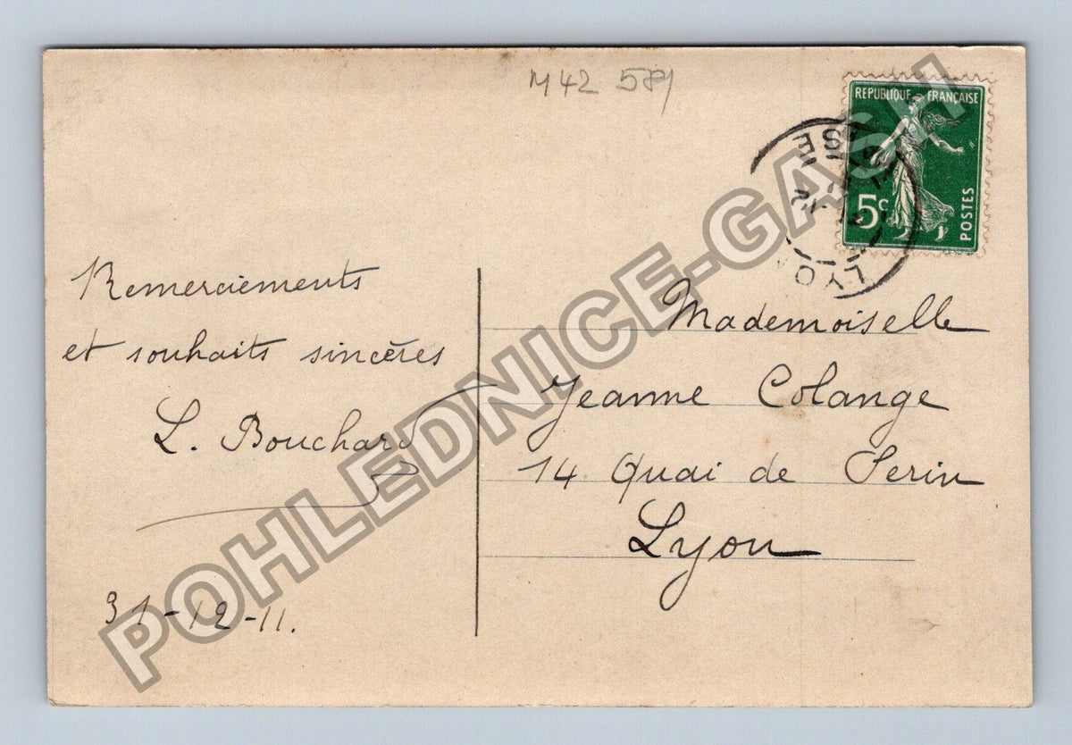 Pohlednice Francie Novoroční přání žena v klobouku 1911 (M42581)