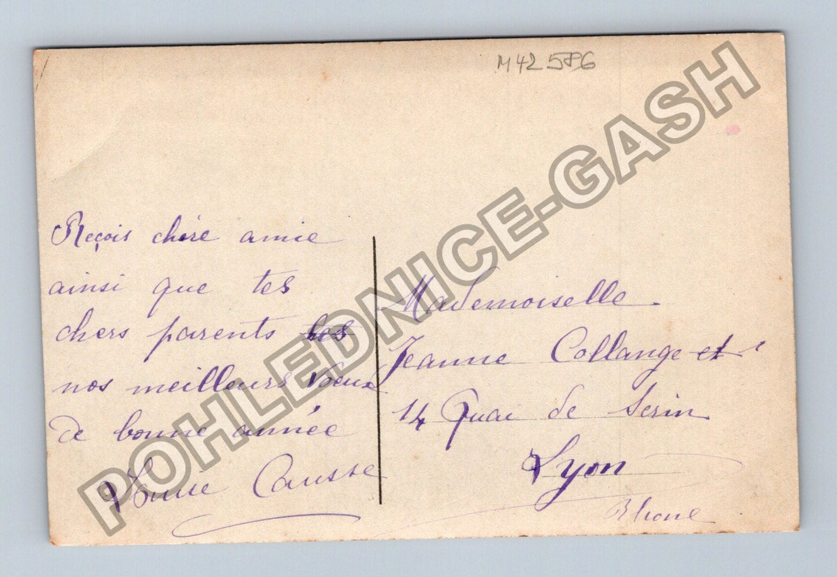 Pohlednice Francie žena klobouk Bonne Année (M42586)