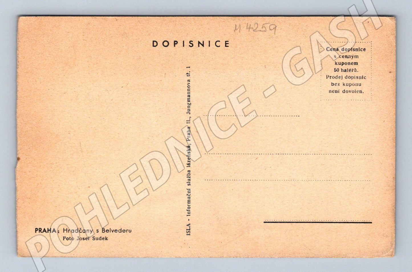 Pohlednice Praha Hradčany s Belvederem Josef Sudek (M4259)