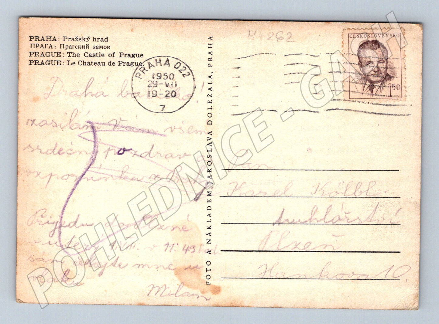 Postcard Prague Prague Castle historical motif (M4262)