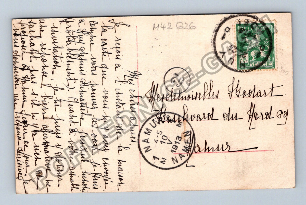 Pohlednice Belgie Namur žena v ateliéru 1913 (M42626)