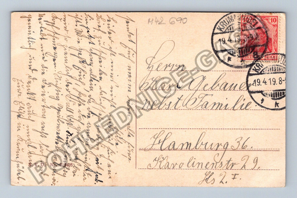Pohlednice Německo Velikonoční přání květiny 1919 (M42690)