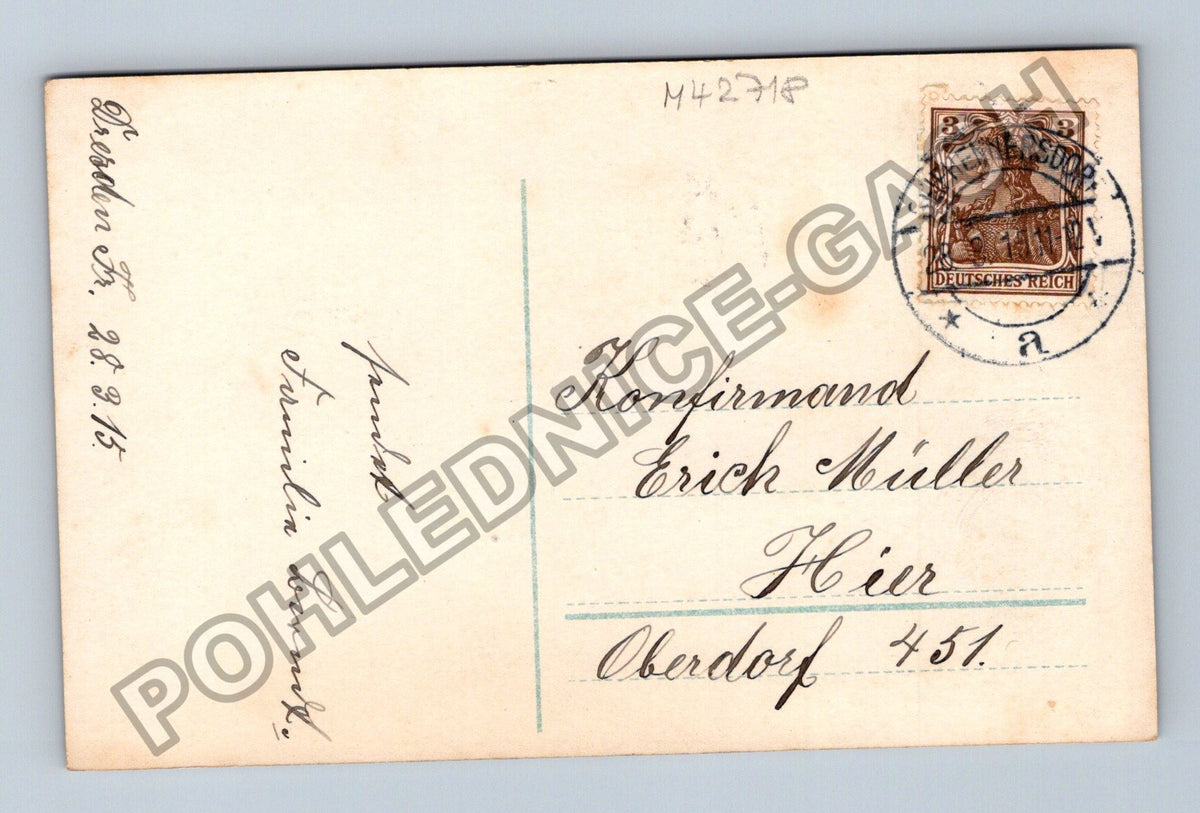 Pohlednice Německo konfirmace chlapec 1915 (M42718)