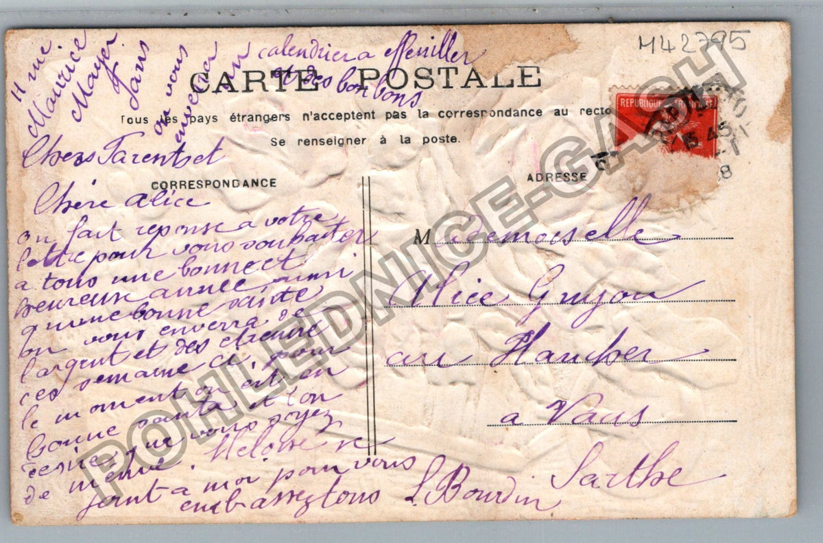 Pohlednice Francie Noubliez pas qui vous lenvoie růže (M42795)