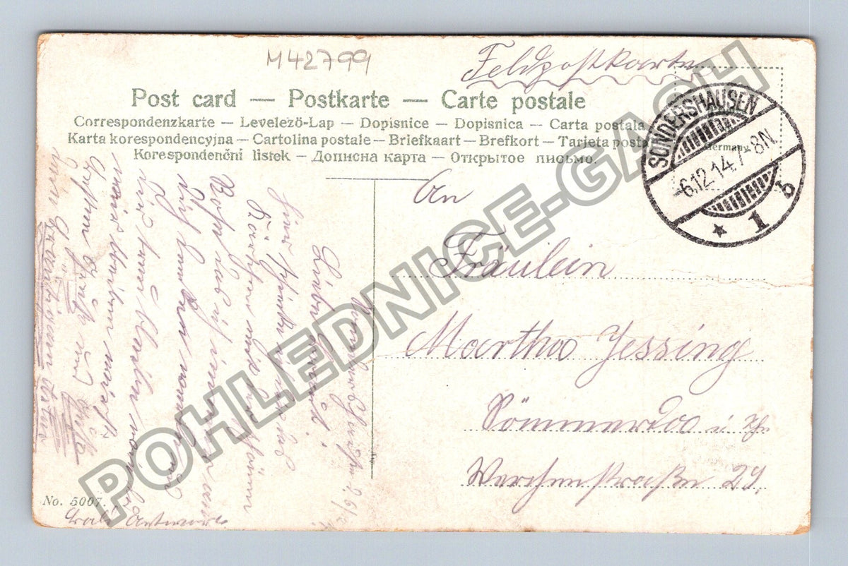 Pohlednice Německo růže německý text 1914 (M42799)