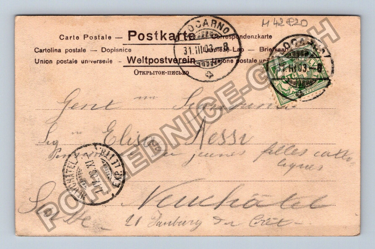 Pohlednice Itálie dívka s květinami rozkvetlý strom 1903 (M42820)