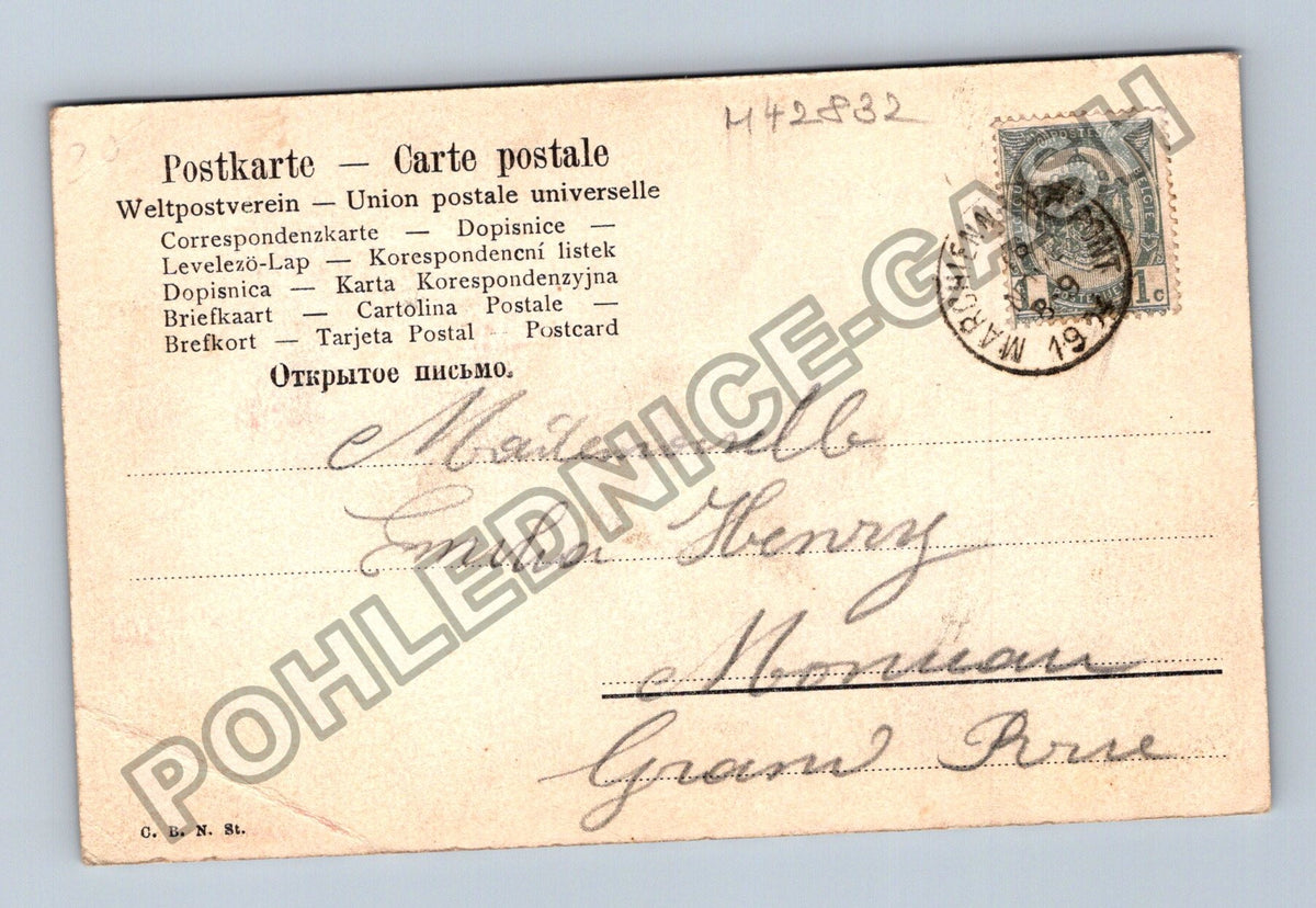 Pohlednice Francie Germaine Valois herečka květiny (M42832)