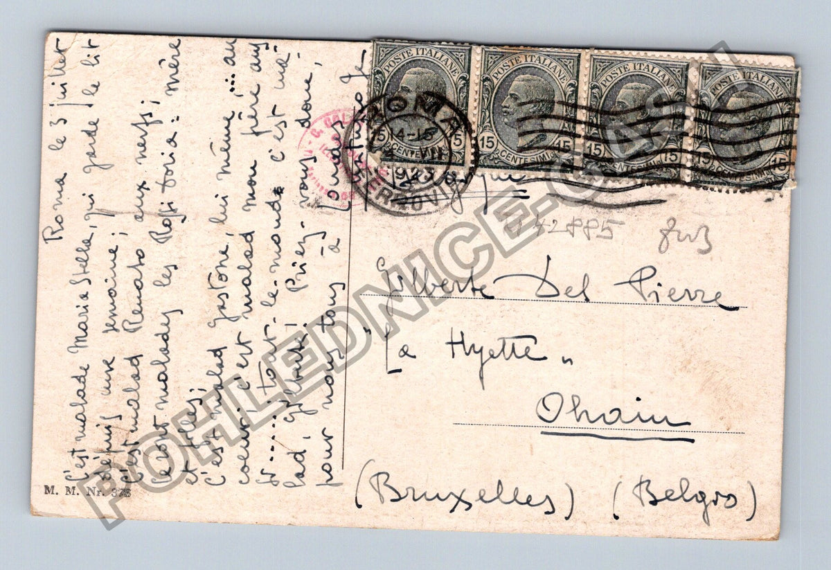 Pohlednice Itálie žena v šatech s kyticí 1923 (M42885)