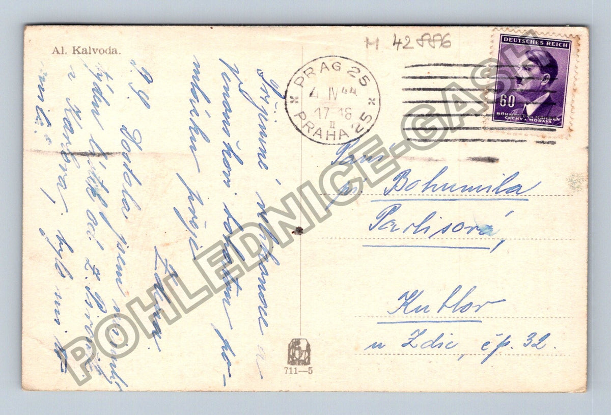 Pohlednice Al Kalvoda krajina s horou (M42886)