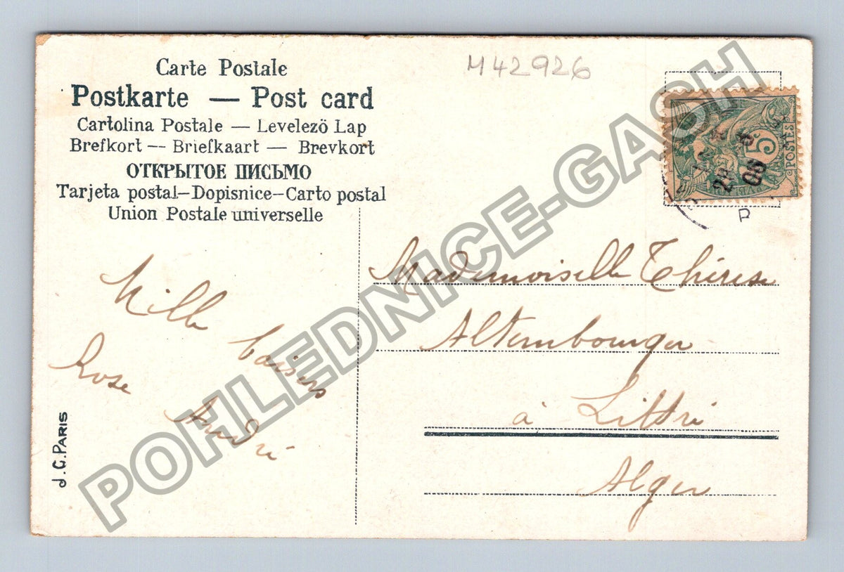 Pohlednice Francie milenecký pár polibek (M42926)