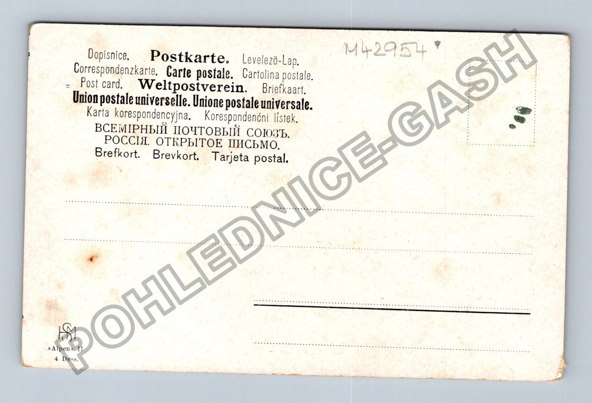 Pohlednice Alpy horská krajina s domy (M42954)