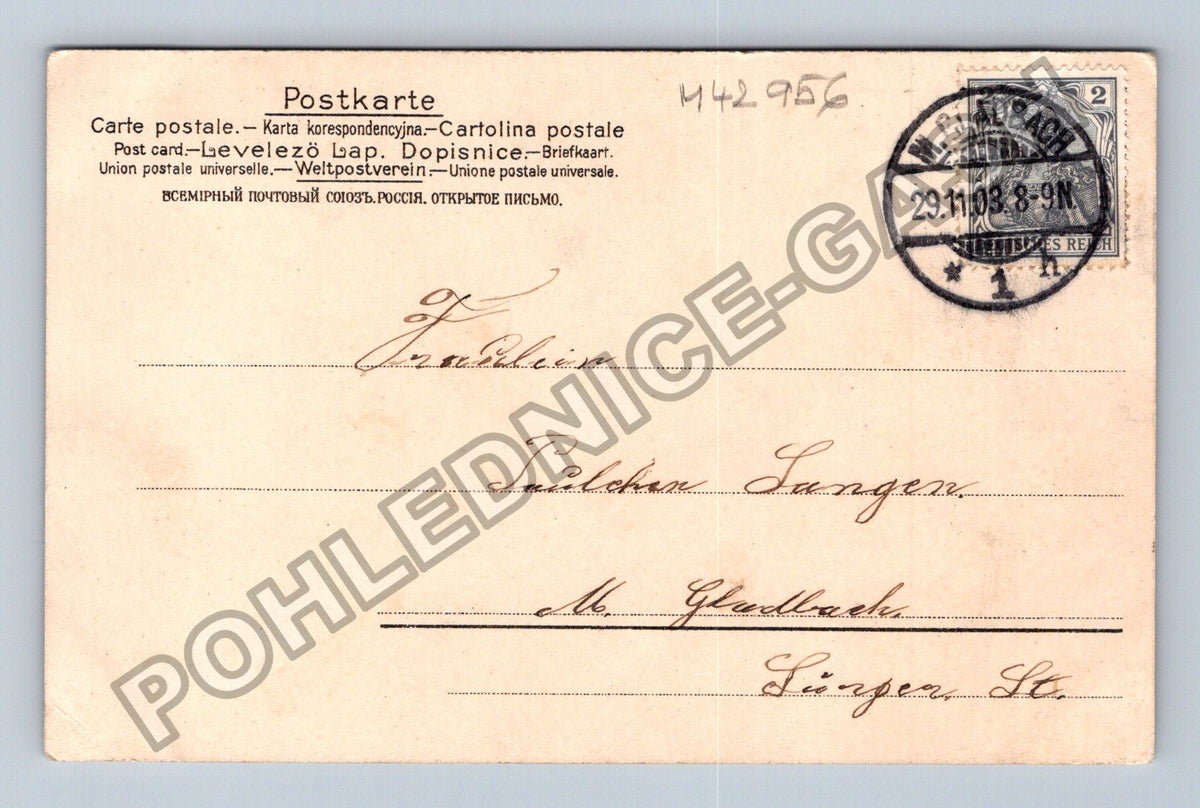 Pohlednice Německo dívka s parukou v historickém kostýmu (M42956)