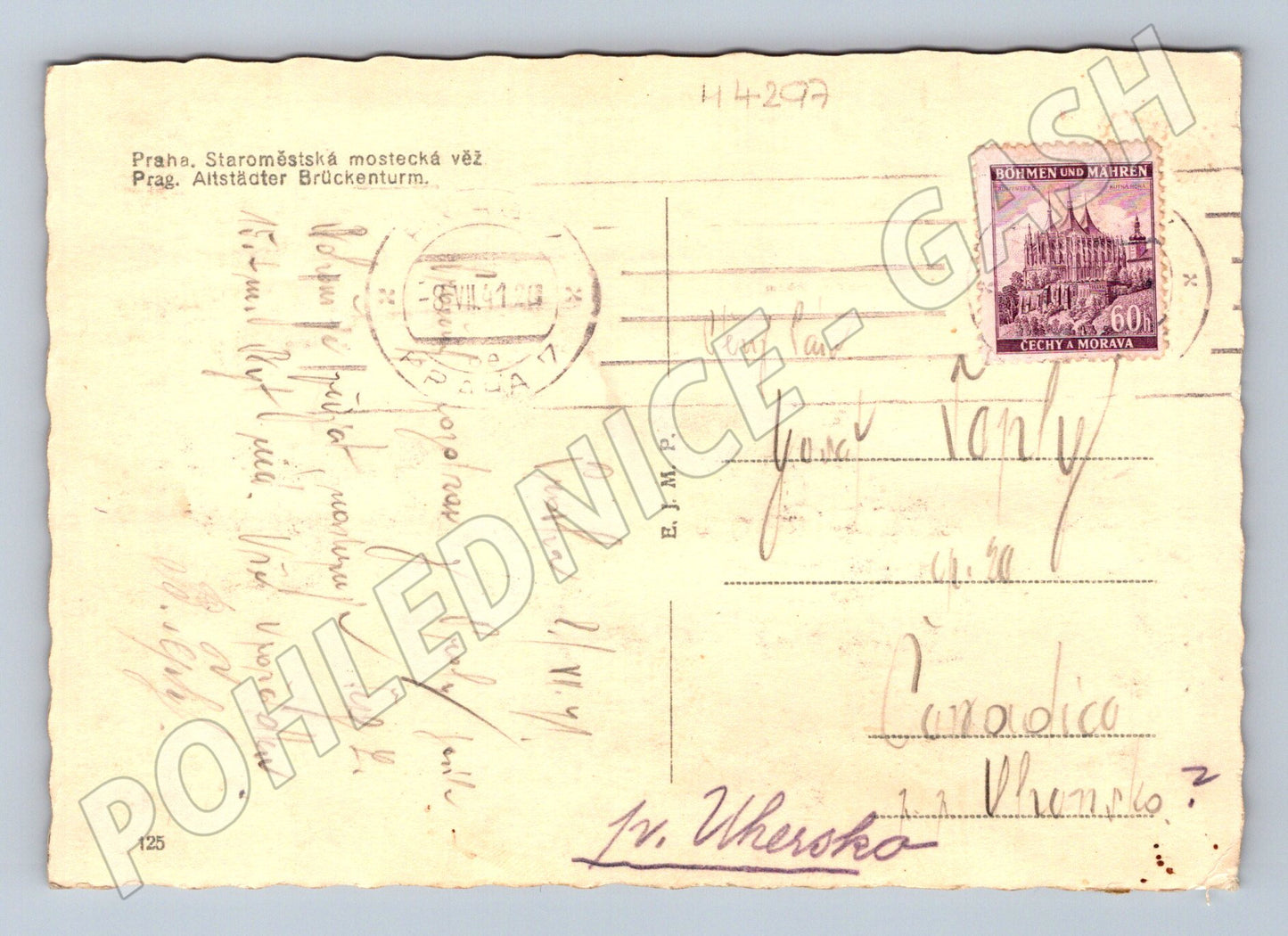 Pohlednice Praha Staroměstská věž 1941 historická (M4297)