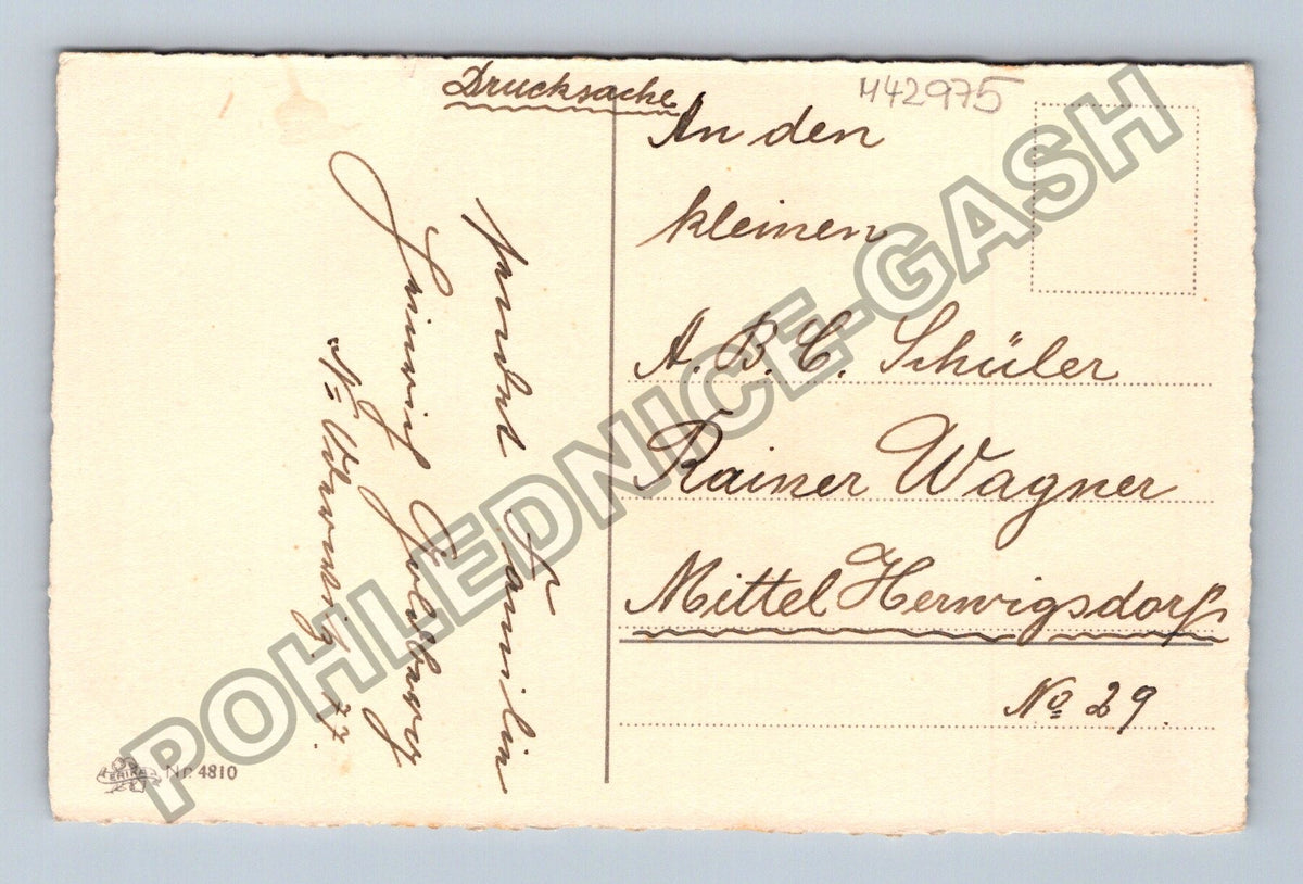 Pohlednice Německo školák pes Mittels Herwigsdorf (M42975)