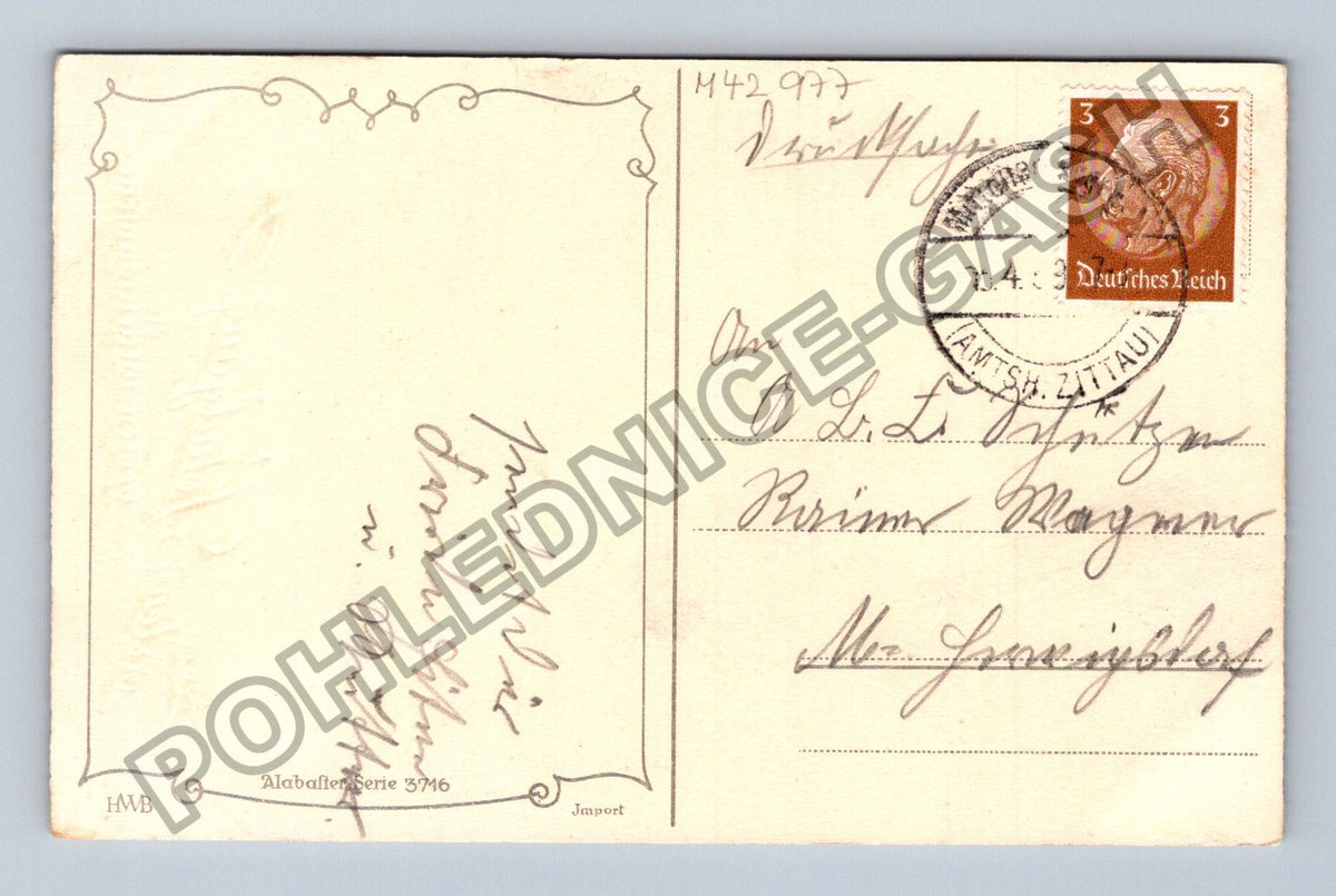 Pohlednice Německo Chlapec s kornoutem do školy 1924 (M42977)