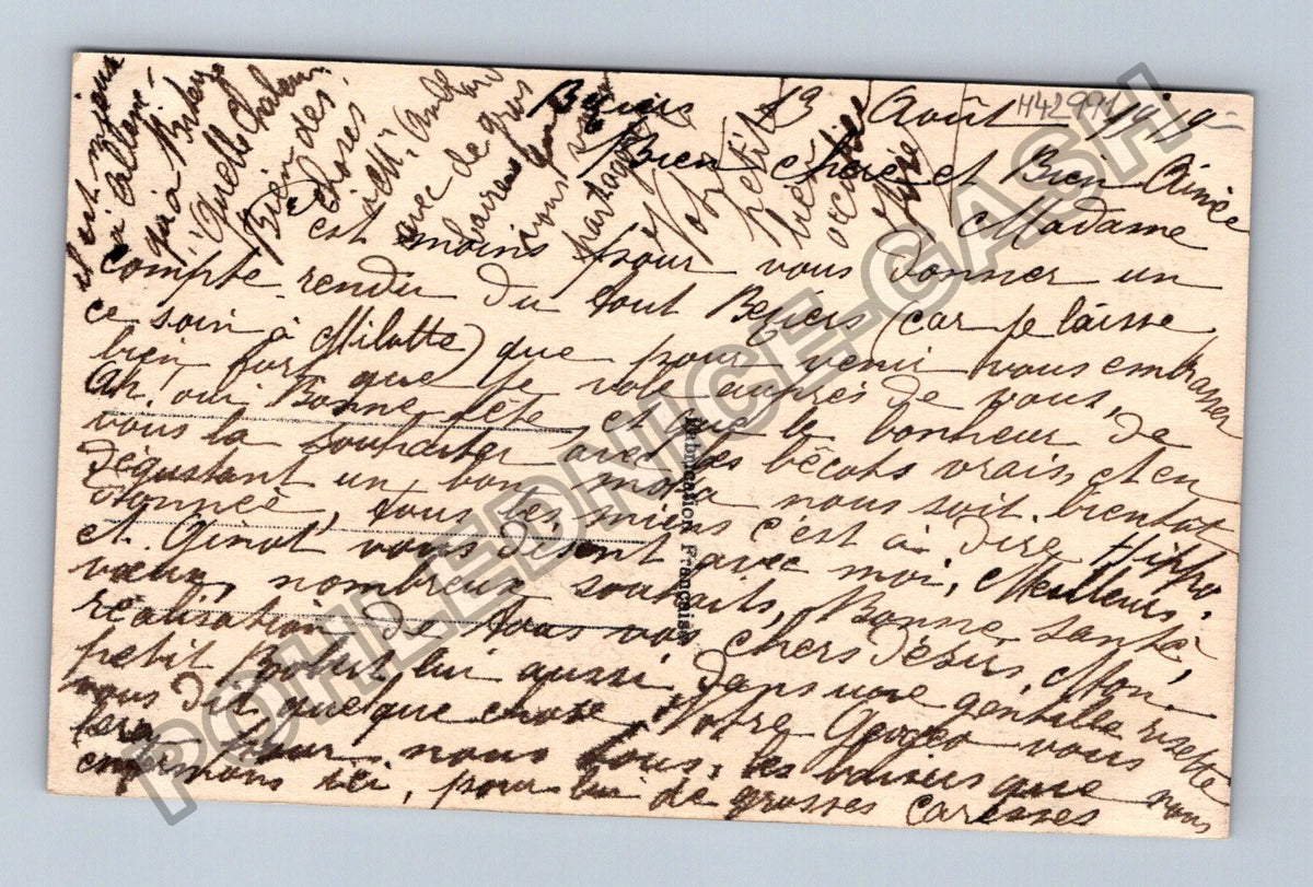 Pohlednice Francie dívka s květinami 1919 (M42991)