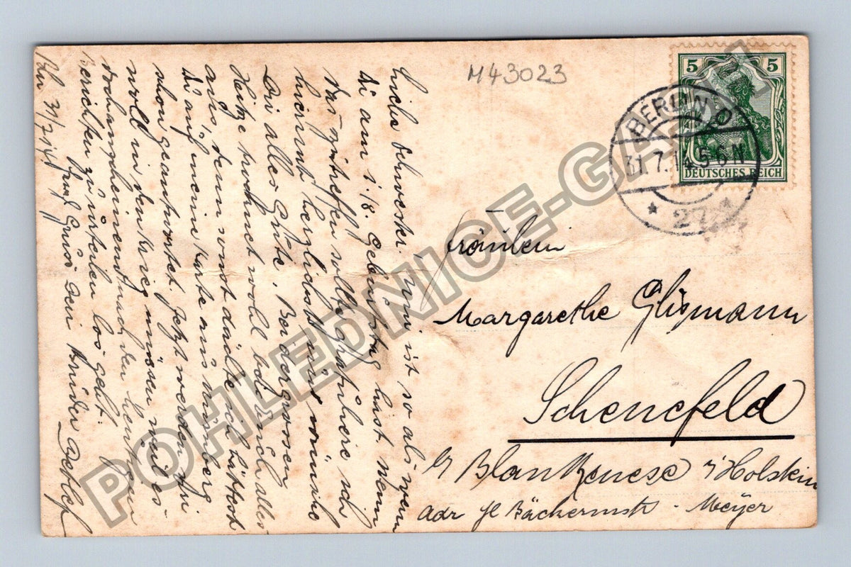 Pohlednice Dívka s košíkem květin 1914 (M43023)