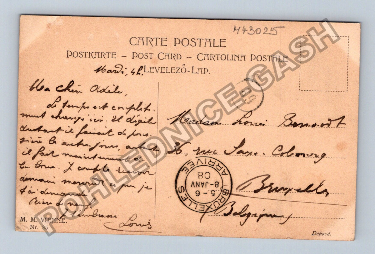 Pohlednice Francie dívka s třešněmi (M43025)