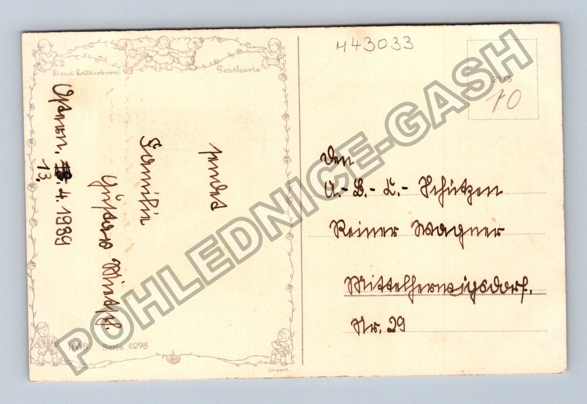Pohlednice Německo školní motiv chlapec u tabule 1939 (M43033)