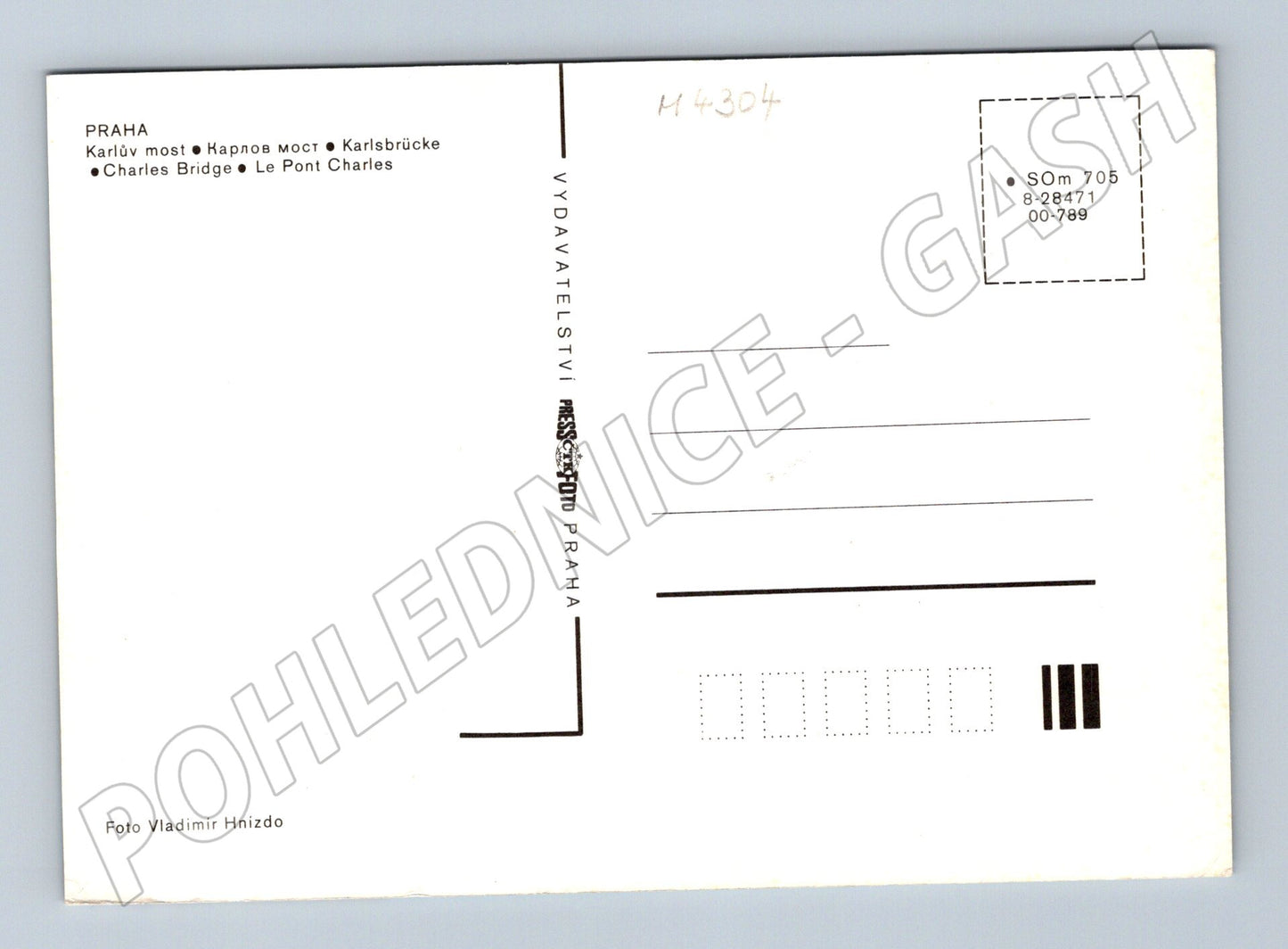 Pohlednice Praha Karlův most v zimě starý motiv (M4304)