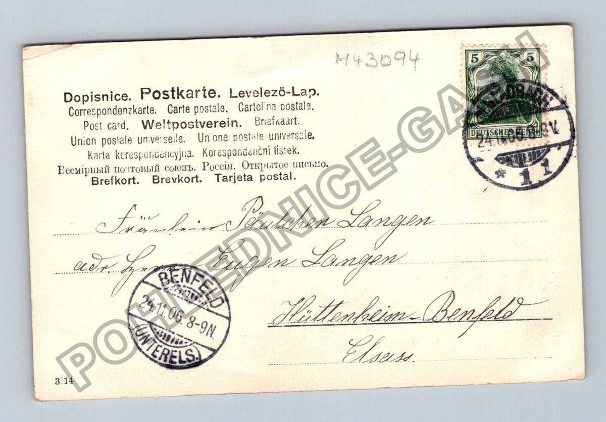 Pohlednice Německo dívka s košíkem zeleniny 1906 (M43094)