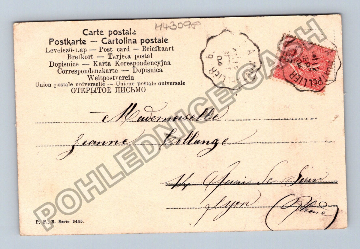 Pohlednice Francie dívka s tenisovou raketou (M43098)